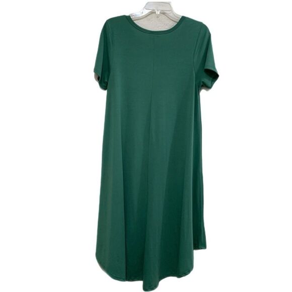 LULAROE SIMPLY COMFORTABLE CARLY SHORT SLEEVE T-SHIRT MAXI DRESS XS GREEN. - Picture 2 of 9